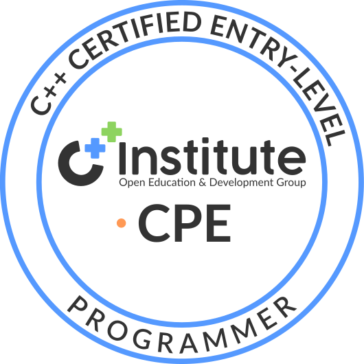 CPE C++ Certified Entry-Level Programmer certification badge